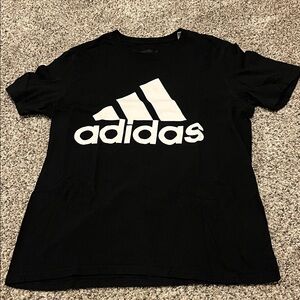 Adidas Black Tee with White Logo